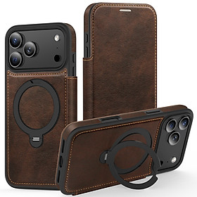 Bao da dạng ví 17 pro max có ngăn đựng thẻ nghe nhạc chống sốc tất cả trong 1 đẹp bền sang - hàng nhập