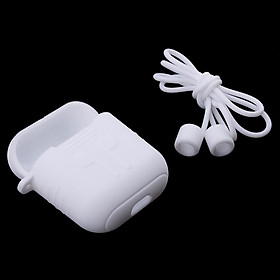Silicone Protective Cover Case + Anti Lost  Ear Loop Cable Connector for Apple AirPods  Charging Box