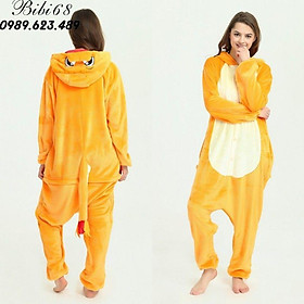 Bộ Đồ hình thú liền thân lông mịn Pijama dành Cho Người Lớn và Trẻ Em Hoạt Hình Cosplay