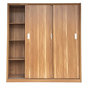 Tủ Áo Cửa Lùa 1m6 Gỗ MDF Melamine Màu Vân Sọc Vàng