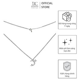 Dây Chuyền Có Mặt Danny Jewelry Bạc 925 Xi Rhodium Hình Trăng Sao & Đá CZ DM040