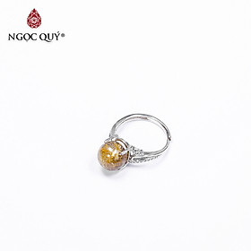 Nhẫn bạc đá thạch anh tóc vàng mệnh thủy, kim - Ngọc Quý gemstones