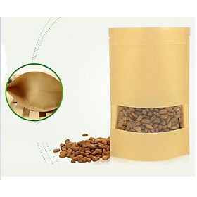 Mua 1kg Túi zipper giấy kraft đáy đứng cửa sổ đủ size