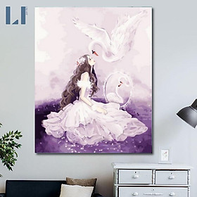 Mua Tranh sơn dầu số hóa tự tô có khung LIM Art - Tranh tô màu theo số cô gái múa balê T187