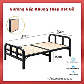 Giường ngủ khung thép xếp gọn tiện lợi kích thước 198x70cm, giường ngủ di động tiện lợi giá rẻ dành cho sinh viên