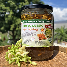 Hoa Đu Đủ Đực Ngâm Mật Ong Đông Y Nghi Anh 900gr đảm bảo chất lượng mang đến đường hô hấp, hạn chế ngứa họng ho lâu ngày