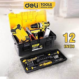 Hộp Đựng Đồ Nghề Deli 12inch - Chất Liệu Nhựa Cao Cấp Siêu Bền - Quai Xách Dễ Dàng Di Chuyển - DL6211