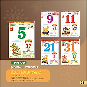 Lịch 2026 - Bloc Siêu Đại NN09 - Phong Thủy Tài Lộc (Bloc Rời 20x30cm)
