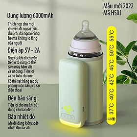 Mua Máy hâm sữa di động tích điện không dây làm ấm nhanh  có đèn báo ban đêm (Không kèm adapter) - Bảo hành 6 tháng
