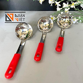 Mua Muỗng Vá múc thạch  trân châu - Inox dày không rỉ   cán nhựa màu đỏ (size mini 6cm)