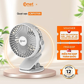 Mua Quạt Sạc Tích Điện Mini Kẹp Bàn COMET CRF0705 5W Xoay 360 Độ pin Lithium 1800mAh hàng chính hãng