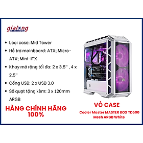 Mua Vỏ case  Cooler Master MASTER BOX TD500 Mesh ARGB White - Hàng chính hãng
