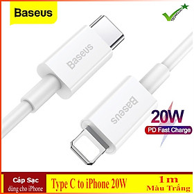 Cáp sạc nhanh siêu bền IP 20W Baseus Superior Series Fast Charging Data Cable Type-C to iP PD (480Mbps)-Hỗ trợ sạc nhanh PD 20W dành cho iPhone 12 / PD 18W dành cho iP11/ iP XS Max- Hàng chính hãng