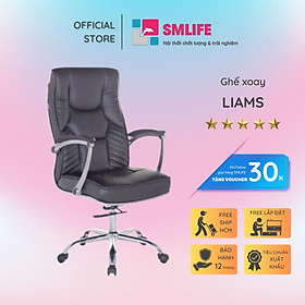 Ghế xoay văn phòng lưng cao bọc da SMLIFE Liams