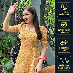 Váy Voan Hoa Nhí Vàng Hoa Hồng Dạo Phố Ngày Hè Siêu Xinh Hazel Dress