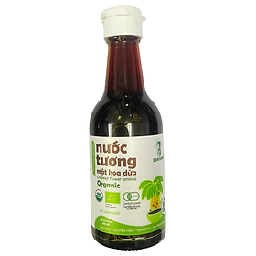Nước tương mật hoa dừa organic Sokfarm - Cho bé, Không từ đậu nành, cắt giảm muối, không chất bảo quản