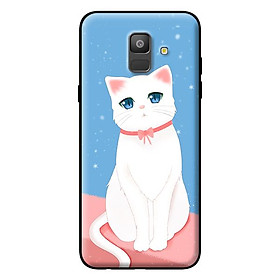 Ốp lưng cho Samsung Galaxy A6 2018 mèo trắng 1 - Hàng chính hãng