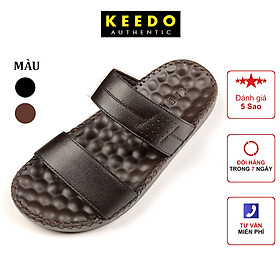 Dép nam đế may sẵn quai ngang cao cấp KEEDO N305 - nâu - 42