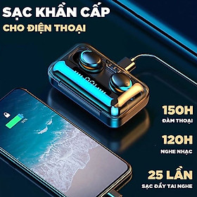 Tai nghe bluetooth không dây F9 True wireless Dock Sạc có Led Báo Pin Kép