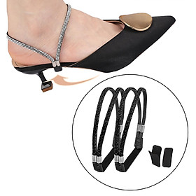 Women Shoe Straps for Heels Shoelaces Anti Loose Matte Black