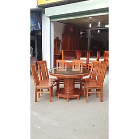 Mua Bộ bàn ăn tròn 6 ghế lan dài gỗ sồi MS 7.6