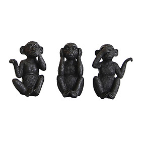 3Pcs Monkey Figurine Artwork Monkey Statue for Dining Room Anniversary Decor