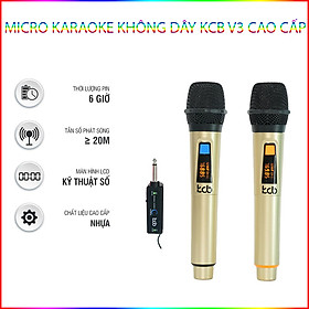 Mua Bộ 2 Micro Karaoke Không Dây Cao Cấp Kcb-V3 . Cục Thu Đa Năng Chống Hú Cao Cấp