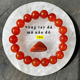 Vòng tay đá mã não đỏ 10ly tự nhiên 100% NHASAN vòng phong thủy may mắn, bình an, tài lộc hợp mệnh hỏa, thổ