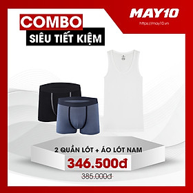 COMBO SIÊU TIẾT KIỆM 2 QUẦN LÓT NAM MAY 10 + ÁO BA LỖ NAM MAY 10( QUẦN + ÁO GIAO MÀU NGẪU NHIÊN)