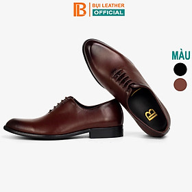 Giày da nam, giày oxford công sở Bụi Leather G102 - Da bò Nappa cao cấp - Bảo hành 12 tháng - Màu nâu - 38