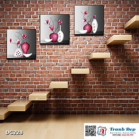 Mua Bộ 3 tranh canvas treo tường Decor Bình hoa nghệ thuật - DC228