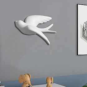 3D Ceramic Bird Swallow Wall Art Decor Bedroom Room Decorative L to left