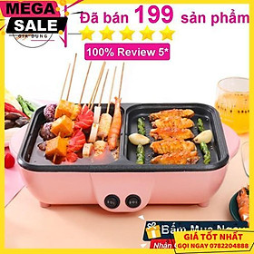 Nồi Lẩu Nướng Đa Năng Cao Cấp 2 Ngăn Siêu Chống Dính, Bếp Lẩu Nướng 2 In 1 Mini Tùy Chỉnh Nhiệt Độ Tiện Lợi - Giao Hàng Toàn Quốc