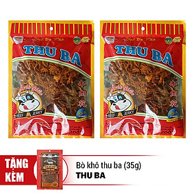 Combo 2 Gói Bò Khô Thu Ba xé sợi 200g đồ ăn vặt- Tặng 1 Gói Bò Khô Thu Ba