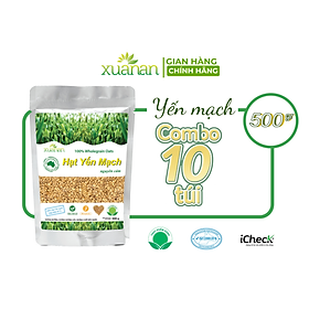 Combo 10 Túi Hạt YếnMạch NguyênCám Úc XuânAn [ko đường]Túi 500G(hạt nguyên chưa cán)