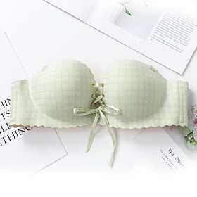 Bộ đồ lót quây su đúc bàn tay không gọng nâng ngực hoa caro cao cấp JIZOE BAL16