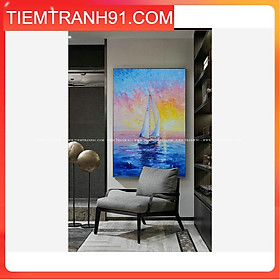 Mua Tranh treo tường | Tranh in giả sơn dầu Thuyền Buồm - 27