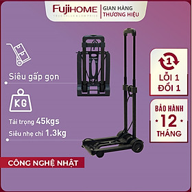 Xe đẩy hàng gấp gọn đi chợ (đi kèm dây buộc) FUJIHOME HT-245, xe kéo hàng đi chợ gấp gọn mini siêu thị đa năng - Hàng Nhập Khẩu