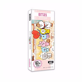 Hộp ảnh BTS, hộp Bookmark BTS chibi 62 ảnh xinh xắn đáng yêu
