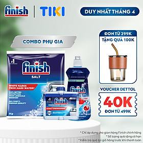 Combo phụ gia: Nước làm bóng 500ml + Dung dịch vệ sinh máy 250ml + Muối rửa chén bát 1kg