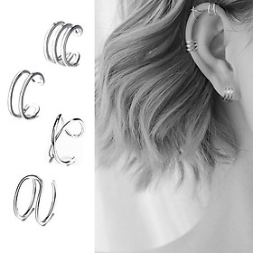 Bông tai nữ Miuu Silver, 3 mẫu khuyên tai bạc kẹp vành