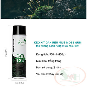 Keo xịt dán rêu Mius Moss Gum đa năng dán cây thủy sinh bán cạn tiểu cảnh