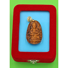 Mặt Phật - Thiên Thủ Thiên Nhãn - đá mắt hổ 3.6cm - kèm hộp nhung - tuổi Tý.
