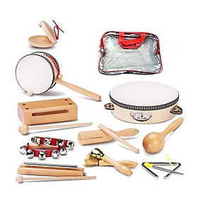 Musical Instrument Set Percussion Instrument Set Professional with Storage Bag Hand Percussion Instruments Kits for Professionals Kids Gifts