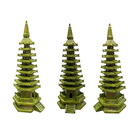 Tháp Văn Xương Đá Ngọc Hoàng Long & Serpentine - Cao 40cm, Nguyên Khối, Nặng 3kg