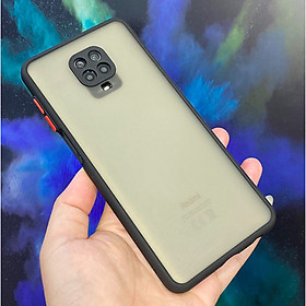 Ốp lưng trong nhám viền màu chống sốc bảo vệ camera cho Xiaomi Redmi Note 9s/ Note 9 Pro - Hàng nhập khẩu