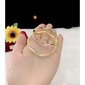 Vòng tay cặp gợn sóng đính xoàn mạ 18k cao cấp E929