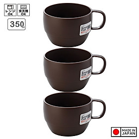 Bộ 3 cốc uống nước cao cấp Inomata tiện dụng (màu nâu) - Hàng nội địa Nhật