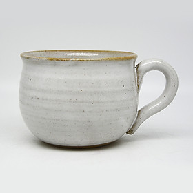 Cốc vuốt có quai S2 Đông Gia - màu men hỏa biến tự nhiên trắng bóng 15 BS