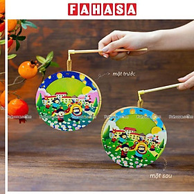 Lồng Đèn Trung Thu Gỗ 2 Mặt Màu - Bách Mộc - Múa Lân